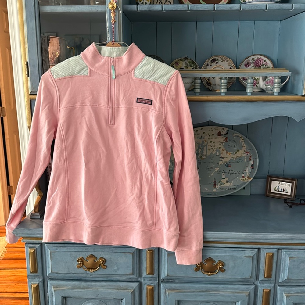 Vineyard Vines Pink Quarter-Zip Pullover